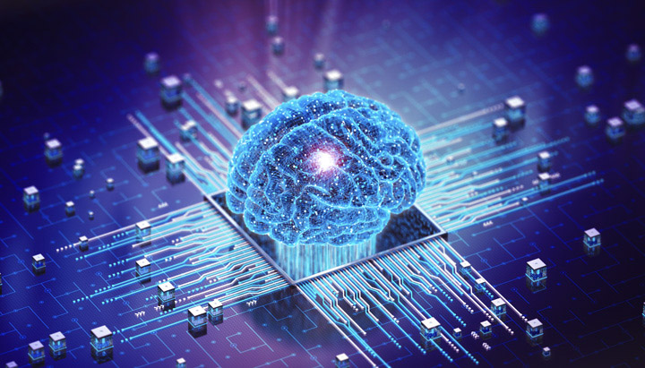 Image of a brain as part of a processor