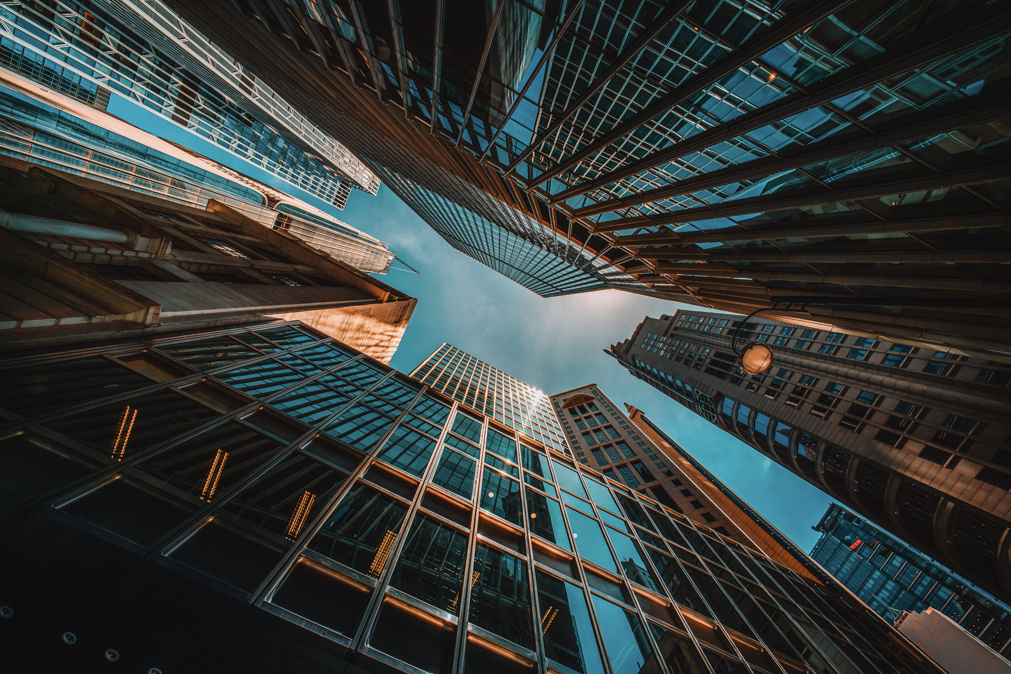 Modern enterprise office buildings representing scalable private AI infrastructure and secure cloud computing architecture