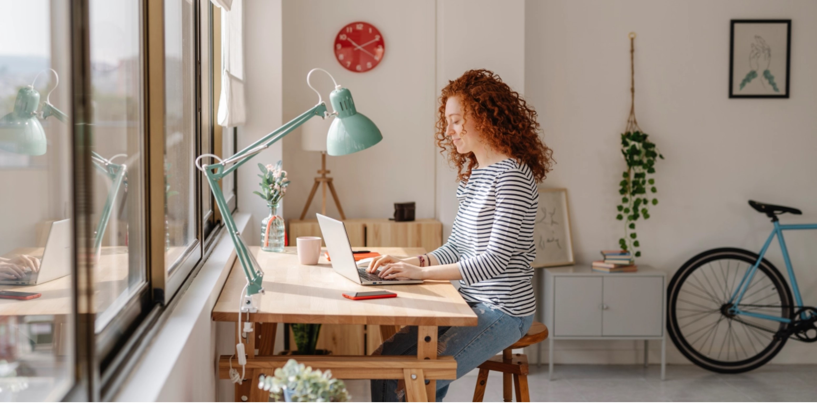 woman working from home