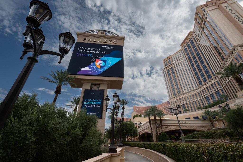 VMware Explore 2025 signage outside Palazzo.