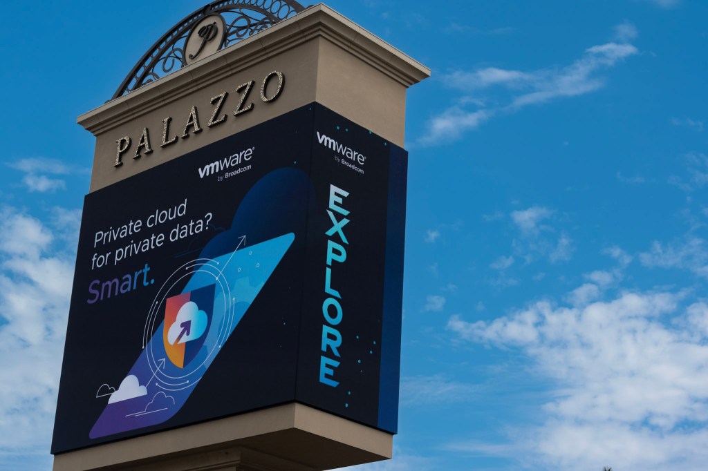 VMware Explore event billboard at Palazzo.